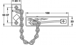 Hafele - Ланцюжок фіксуючий, дверний, сталь, латунь - 911.60.022