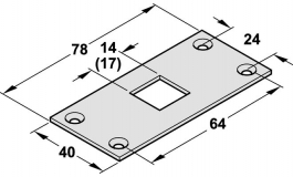 Hafele - Відповідна планка 40x80мм, сталева оцинкована - 911.61.051