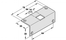Hafele - Відповідна планка кутова сталева оцинкована 33x78 мм - 911.61.053