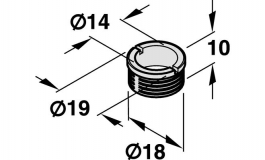Hafele - Гільза латунь блискуча d=14 мм - 911.61.065