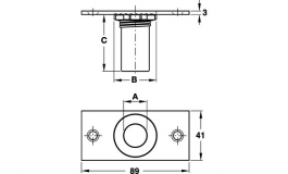 Hafele - Втулка, що кріпиться до підлоги, хромована матова 19мм - 911.62.072