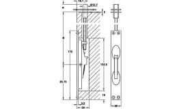 Hafele - Шпінгалет врізний латунний воронований 26/172мм - 911.62.302