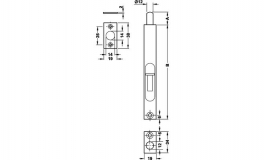 Hafele - Шпінгалет врізний 19х151мм латунь полірована PVD - 911.62.339