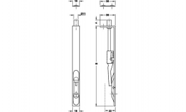 Hafele - Шпінгалет врізний, латунь полірована, нікельована 19/400 мм - 911.62.722