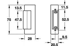 Hafele - Електромагнітна защіпка Fafix ліва/права модель 17 - 911.68.000