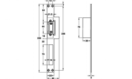 Hafele - Електромагнітна защіпка FAFIX з відповідною планкою ліва/права 116Е цамак - 911.68.055