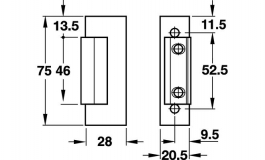 Hafele - Електромагнітна защіпка Fafix ліва/права модель 116 - 911.68.180