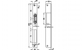 Hafele - Електромагнітна защіпка Fafix з відповідною планкою, ліва модель 118 Е - 911.68.185