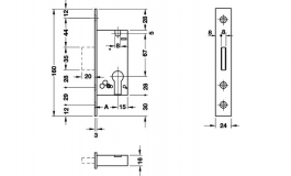 Hafele - Замок врізний PC нержавіючий сталь матова 40/24 мм модель 1308 - 911.75.973