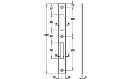 Hafele - Планка запобіжна,плоска,нержавіюч.ст.  24мм - 911.76.011