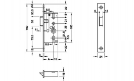 Hafele - Замок з защіпкою  PZ нержавіюча сталь  25/24 мм модель 1307 - 911.77.210
