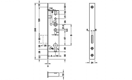 Hafele - Замок врізний для вузькопрофільних дверей PZ нержавіюча сталь  25/24 мм модель 1328 - 911.77.235