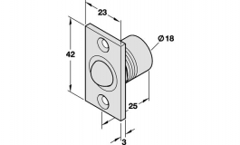 Hafele - Конічний геркон 25 V модель 10405 пластмаса біла - 912.02.047