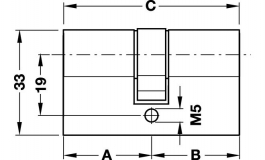 Hafele - Циліндр-адаптер для DT501 латунь нікельована 30/35мм - 917.93.208