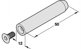 Hafele - Болт допоміжний нержавіюча сталь матовий 12х50мм - 924.16.103
