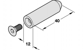 Hafele - Штифт кріпильний нержавіюч.ст. мат.12x40мм - 924.25.503