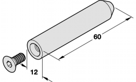 Hafele - Штифт кріпильний нержавіюч.ст. мат.12x60мм - 924.25.603