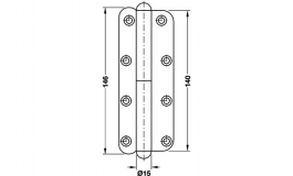 Hafele - Петля карточна сталь  оцинков. для плоских дверей 140мм QF1 прав. - 926.01.590
