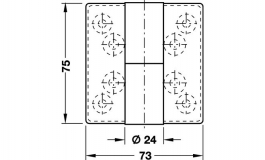 Hafele - Петля карточна ліва біла 73/75мм D24мм - 926.02.499