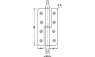 Петля заокруглена для нефальцованих дверей латунь, хромована полірована, по DIN права 140мм