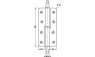 Петля заокруглена для нефальцованих дверей латунь, хромована полірована, по DIN права 160мм