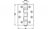 Петля карточна нержавіюча сталь покриття: латунь полірована D14мм 102мм вага дверей: 120кг