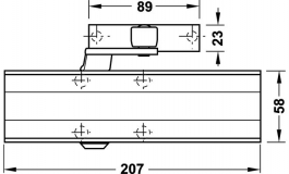 Hafele - Доводчик DCL 80 EN2,3,4 з фіксацією колір: срібний лакований - 931.26.319