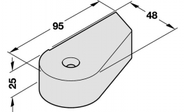 Hafele - Заглушка дверної планки права - 932.10.539