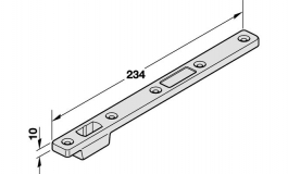 Hafele - Дверний важіль сталь оцинкована 234мм - 932.20.140