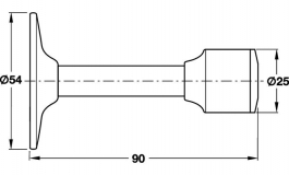 Hafele - Стопор дверний настінний латунний полірований D54мм 90мм - 937.00.008