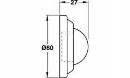 Hafele - Стопор дверний настінний нержавіюча сталь полірована D60мм 27мм - 937.11.701