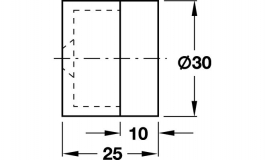 Hafele - Стопор дверний настінний модель 2008, алюміній, сріблястий 25мм - 937.20.601