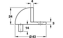 Hafele - Стопор дверний для підлоги нержавіюча сталь матовий 24мм D45мм - 937.52.070