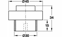 Hafele - Стопор дверний для підлоги алюмінієвий срібний D45мм 34мм - 937.60.401