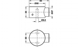 Hafele - Магнитний фіксатор дверей StarTEc 63 mm модель 1015 - 938.02.300