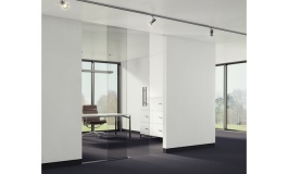 Hafele - Комплект фурнітури для одного скляного полотна Classic 50-F навантаження 50 кг алюміній, нержавіюча сталь,анодований - 940.67.003