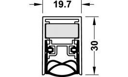 Hafele - Ущільнювач для дверей 1-сторонній алюміній колір: срібний 958мм - 950.05.123