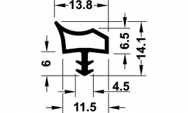 Hafele - Ущільнювач для міжкімн.дверей  PVC  прозор. M3967 25м - 950.07.615