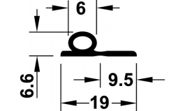 Hafele - Ущільнювач для міжкімнкатних дверей TPE самоклеючий чорний (100 м) - 950.07.721