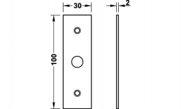 Hafele - Відповідна планка плоска хромована матова 30х100 мм - 981.14.134