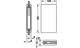 Hafele - Відповідна частина до замка для скляних дверей алюмінієва колір: нержавіюча сталь для скла 8-10мм - 981.29.510