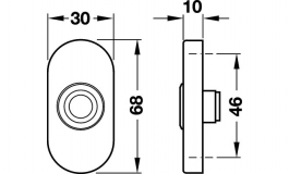 Hafele - Дверний дзвінок латунь полірована PVD 30х68мм - 986.10.015