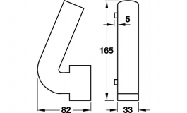 Hafele - Номер будинку "4" поліамід колір сірий 95 165 мм - 987.03.495