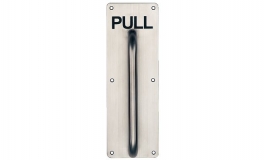Hafele - Інформаційна пластина "Pull" з ручкою нержавіюча сталь матова  під шуруп - 987.11.200