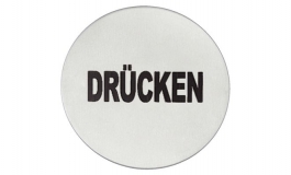 Hafele - Табличка з символом "Druken" нержавіюча сталь матова D 75 мм самоклеюча - 987.21.350