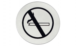 Hafele - Табличка з символом "Курити заборонено" нержавіюча сталь матова D75мм самоклеюча - 987.21.360