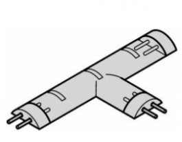 Hafele - З'єднувач Т-подібний LED 2011 12V/0.2W холодне біле світло 75мм - 833.73.300