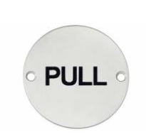 Hafele - Табличка з символом "Pull" нержавіюча сталь колір: латунь D75 мм під шуруп - 987.20.068