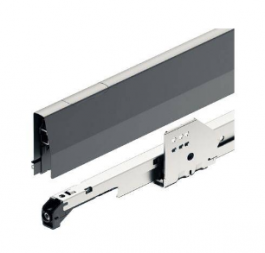 Hafele - Система для висувних ящиків MOOVIT з доводчиком колір антрацит 92/550мм 30кг - 551.54.306