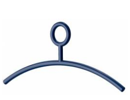 Hafele - Вішак для одягу, з кільцем, сталево-блакитний 450мм - 804.57.150
